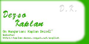 dezso kaplan business card